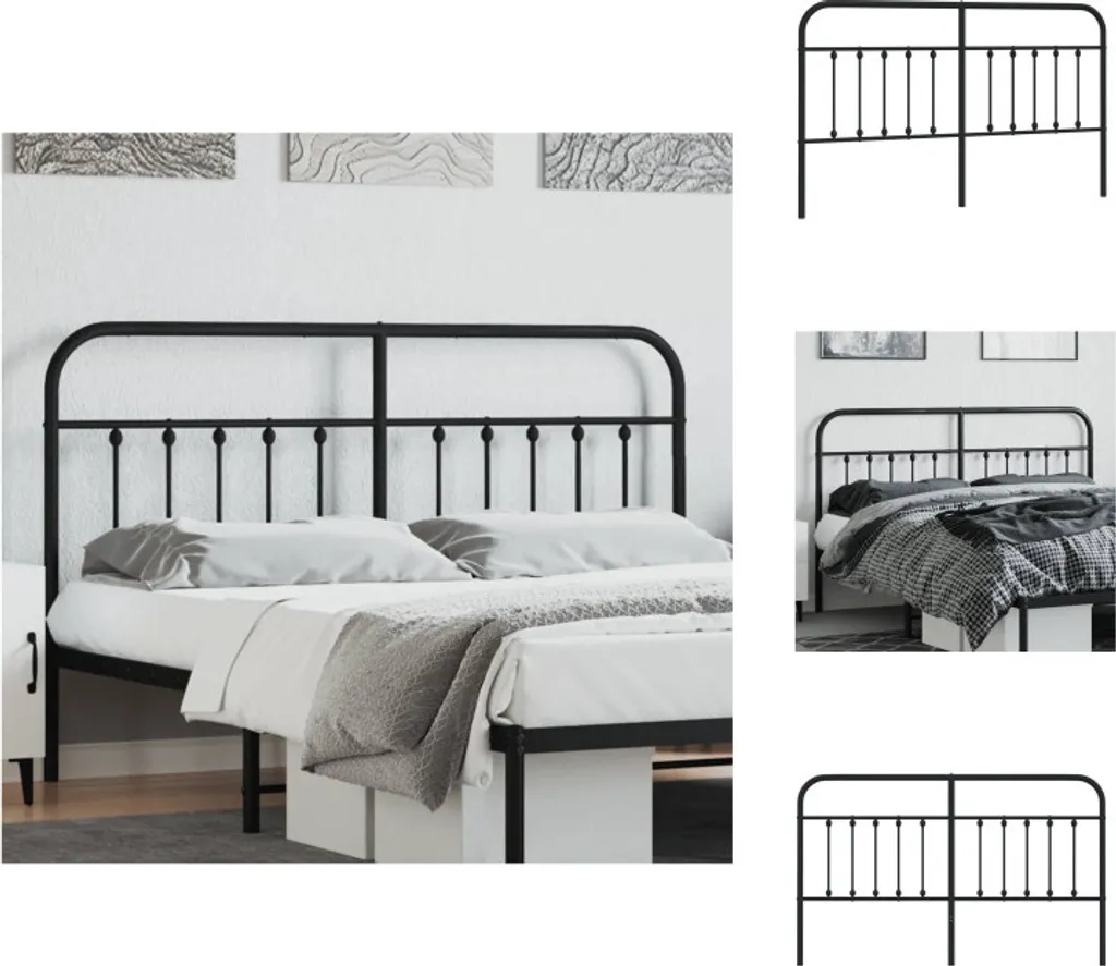 Tête de lit 180 cm en métal noir vidaXL - Dos de lit design moderne