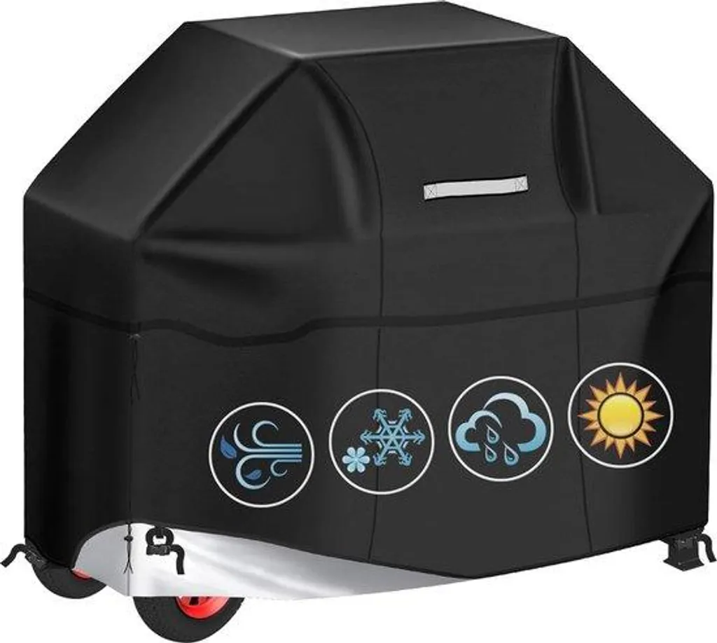 Bâche de protection barbecue extérieur 145 x 61 cm en tissu noir 210D