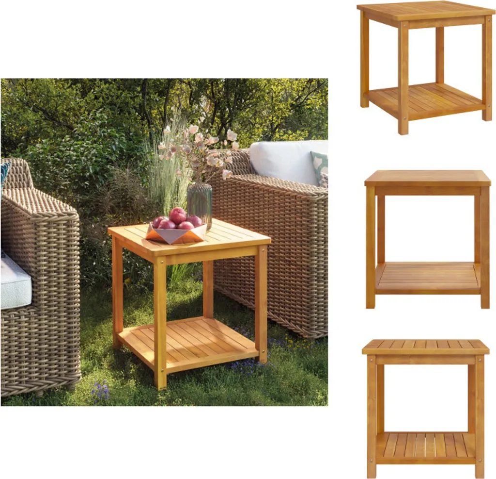 Tavolino vidaXL in Acacia 45x45 cm | Robusto Comodino in Legno Vero