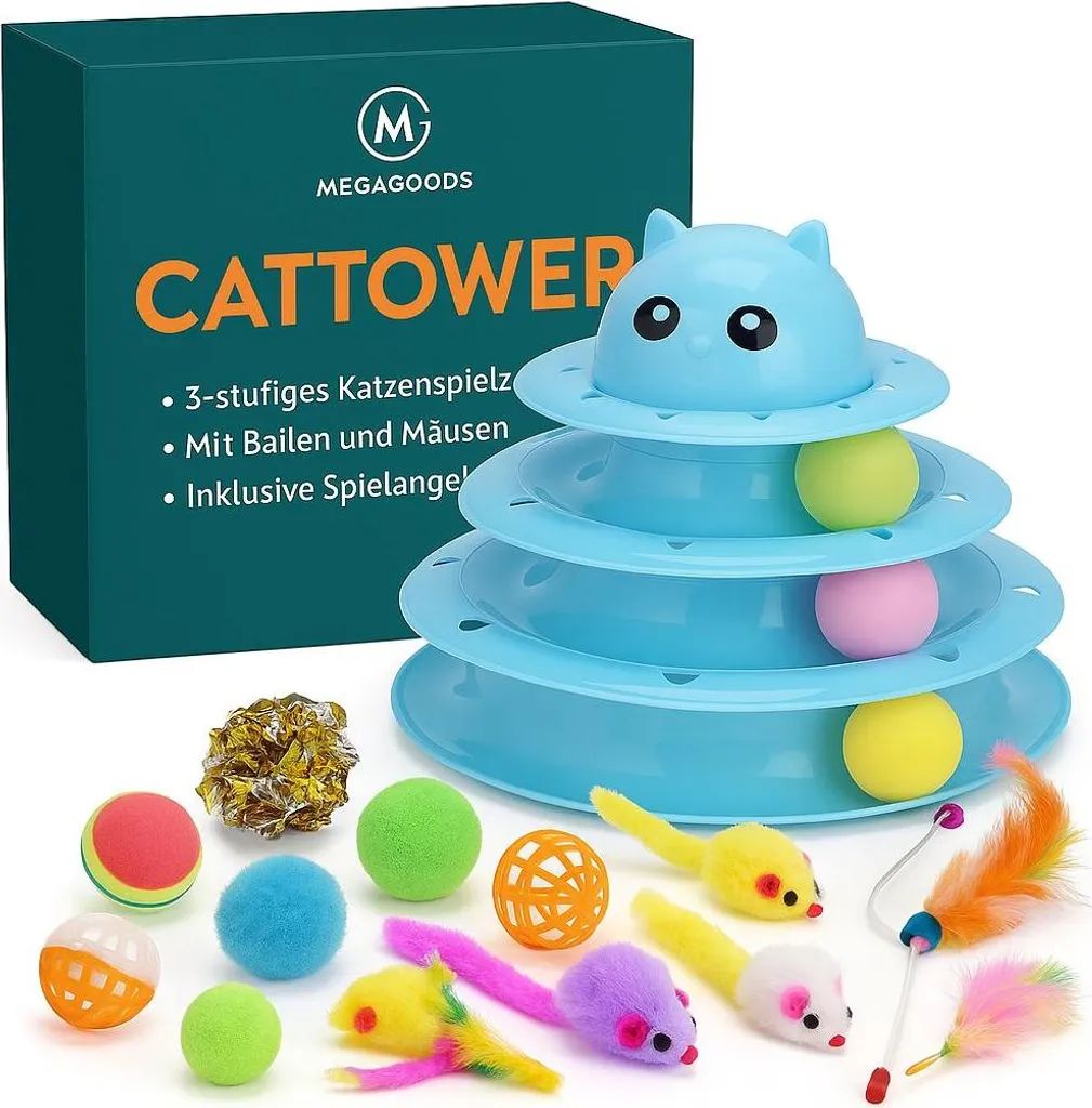 Set de jouets pour chats 14 pièces avec canne à pêche et souris FR