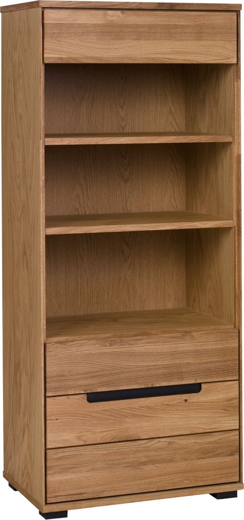 Regal - Eiche geölt teilmassiv - 63 x 147 cm - mit 3 Fächern - 1 Tür