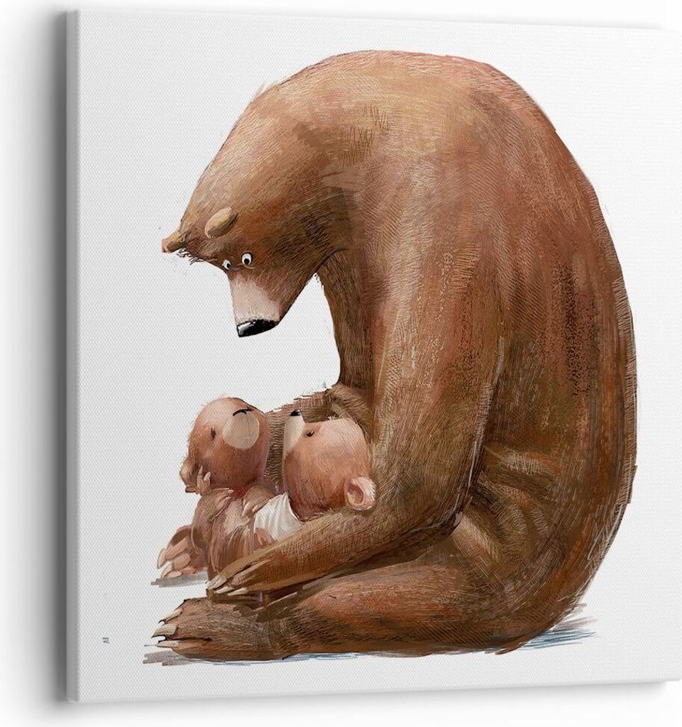 Bild auf Leinwand - Leinwandbild - Einteilig - Bär Teddybären Kinder - 40x40cm - Wand Bild - Wanddeko - Wandbilder - Leinwanddruck - Bilder - Wan...