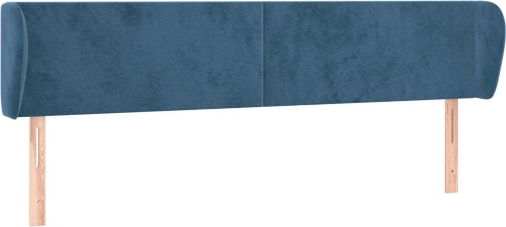 vidaXL Kopfteil mit Ohren Dunkelblau 183x23x78/88 cm Samt