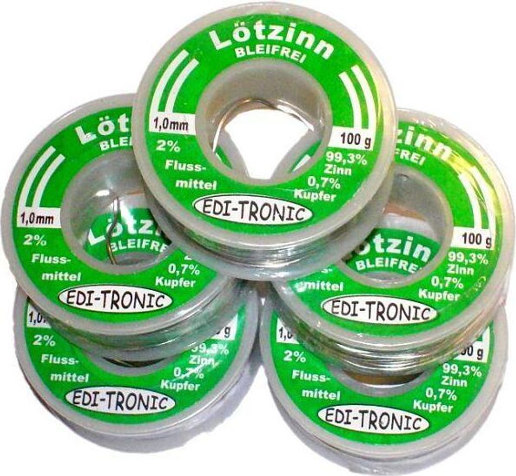 5x bleifreies Elektronik Lötzinn Lötdraht 1mm 100g