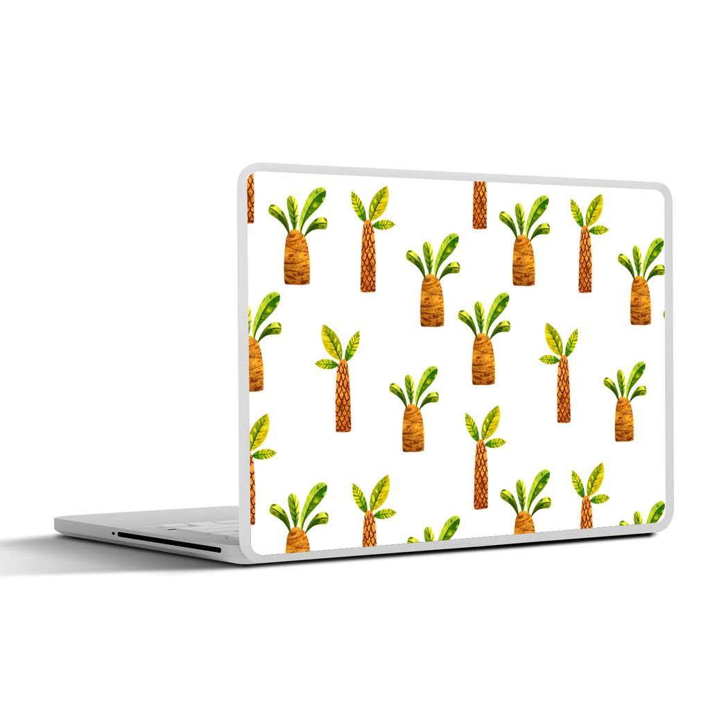 MuchoWow Laptop Aufkleber Sticker Cover Palmen - Dschungel - Weiß 32.5x23.5 cm - Sticker für Laptop - Selbstklebend