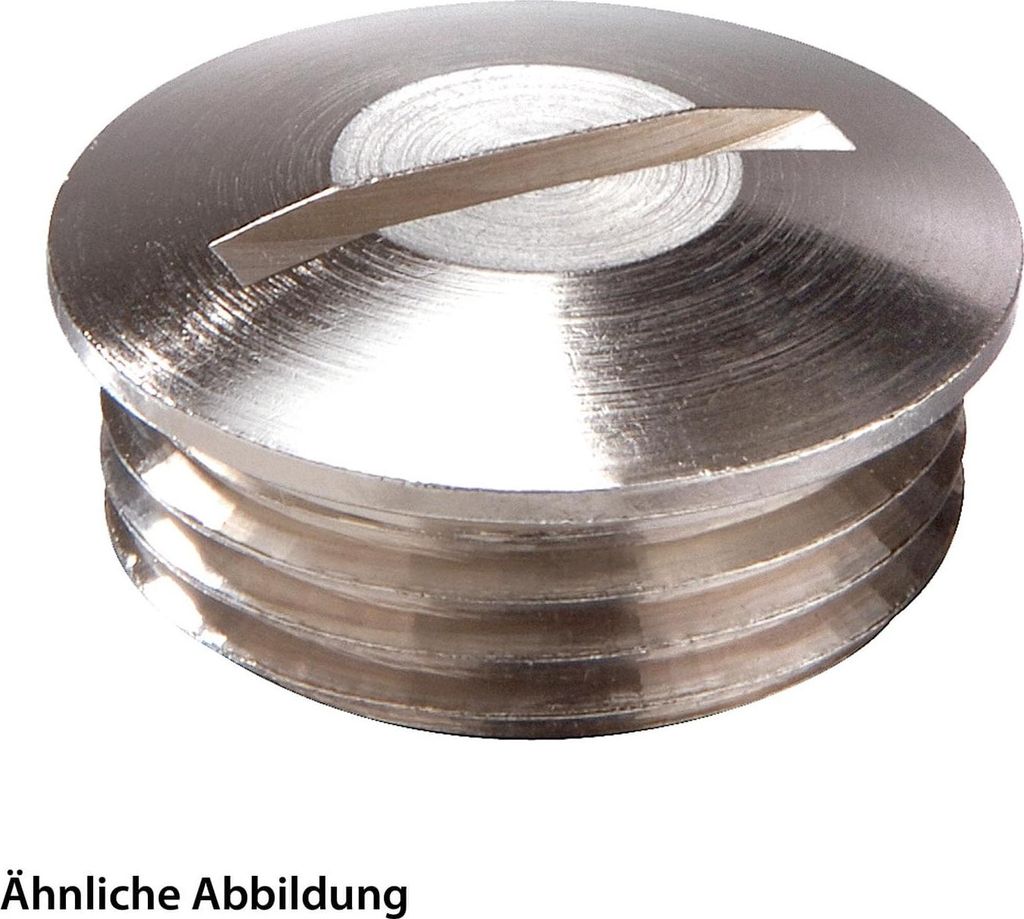 WISKA Blindstopfen M16x1,5 BVA-M16 rund mit Schlitz Edelstahl (1.4305) Gewindelänge 6,0mm - 1 Stück