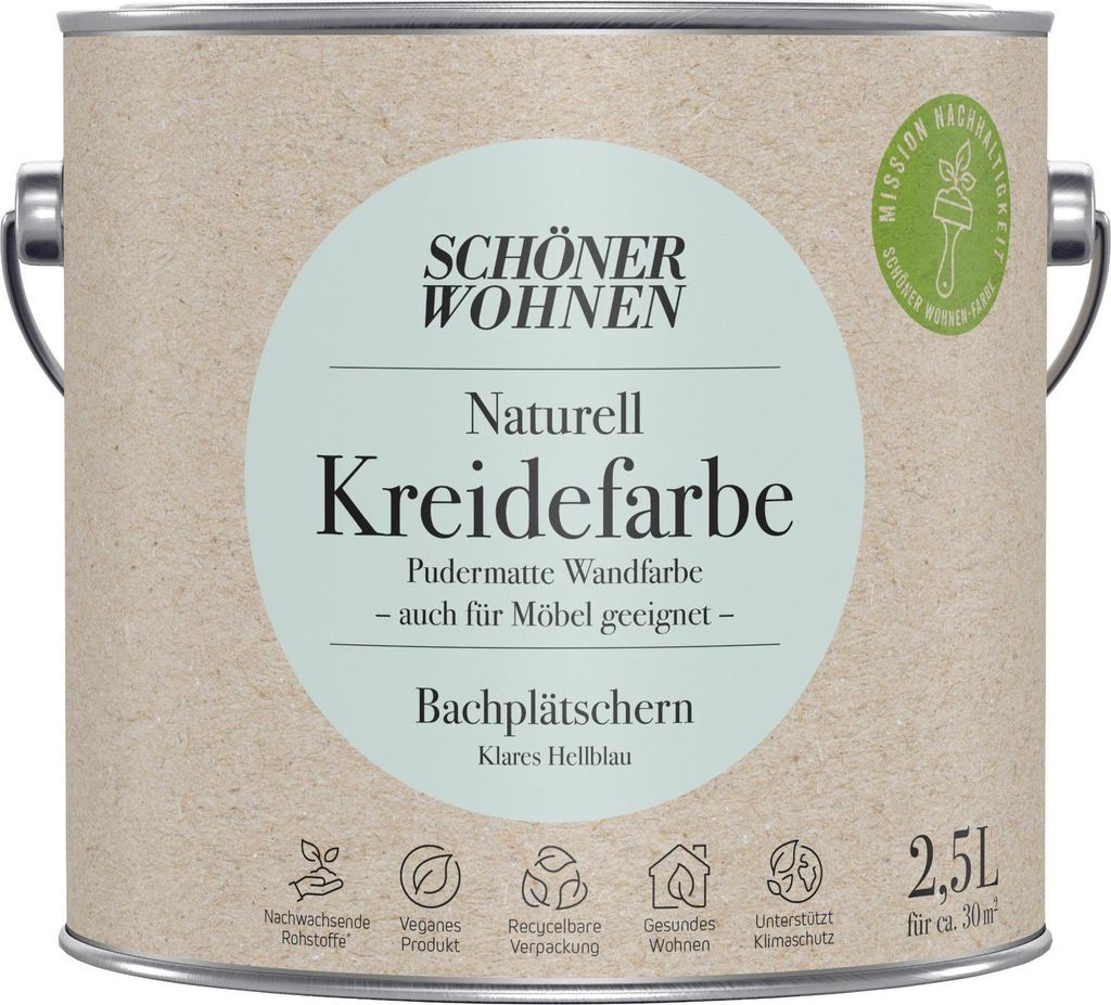 Schöner Wohnen Naturell Kreidefarbe 2,5 Ltr. Bachplätschern Produktbild 