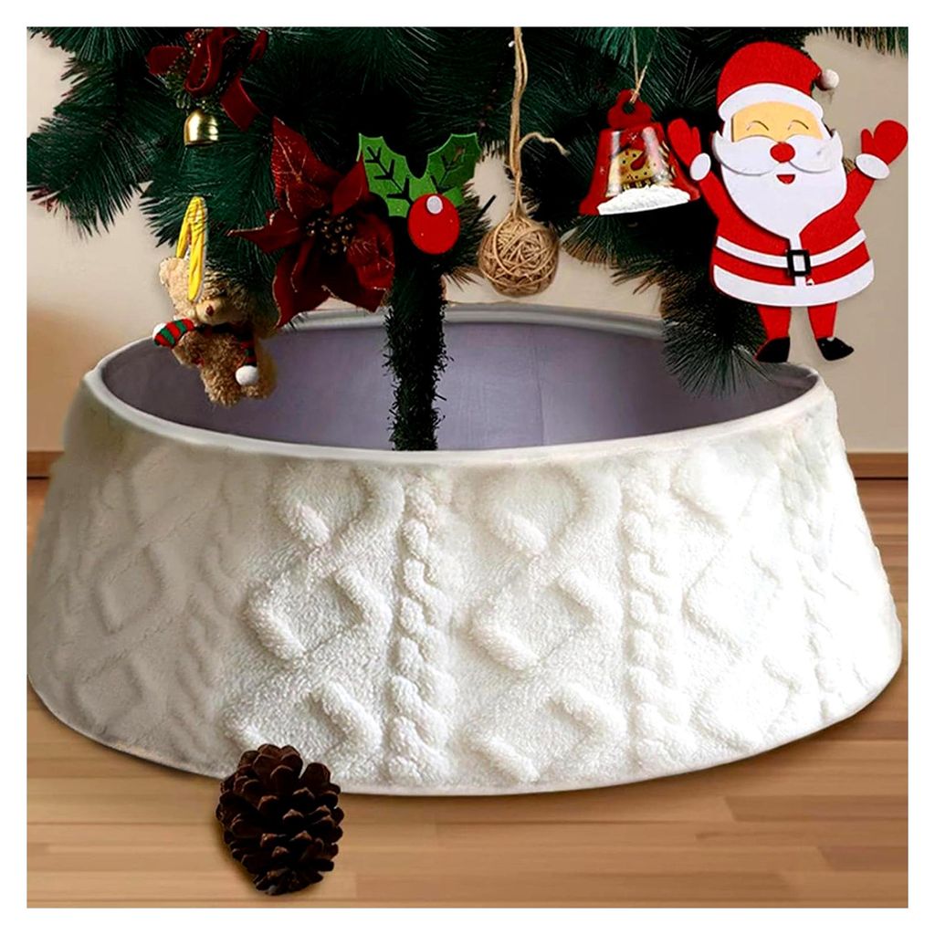 Weihnachtsbaumkragen - Gestrickte saisonale Dekoration - Baumring für Wohnung, Wohnzimmer, Schlafzimmer, Arbeitszimmer, Familienfeiern, thematisch...