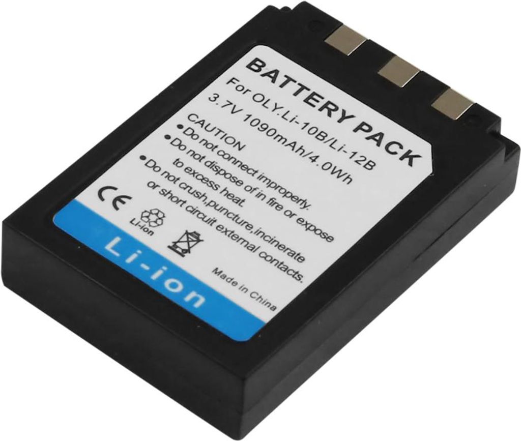 Avizar, Olympus LI-10B LI-12B Lithium-Ionen Kamera Akku 3,7V 1090mAh, Schwarz