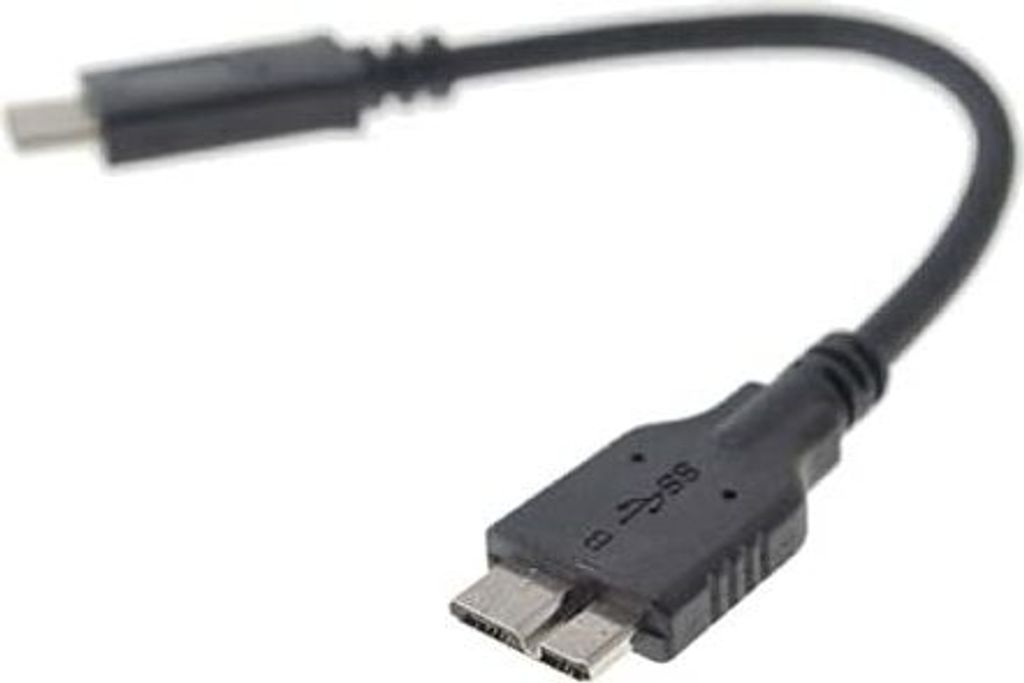 System-S USB 3.1 Typ C Stecker zu USB 3.0 Micro 10-Pin Stecker Kabel Verlängerung (CA.17 cm)