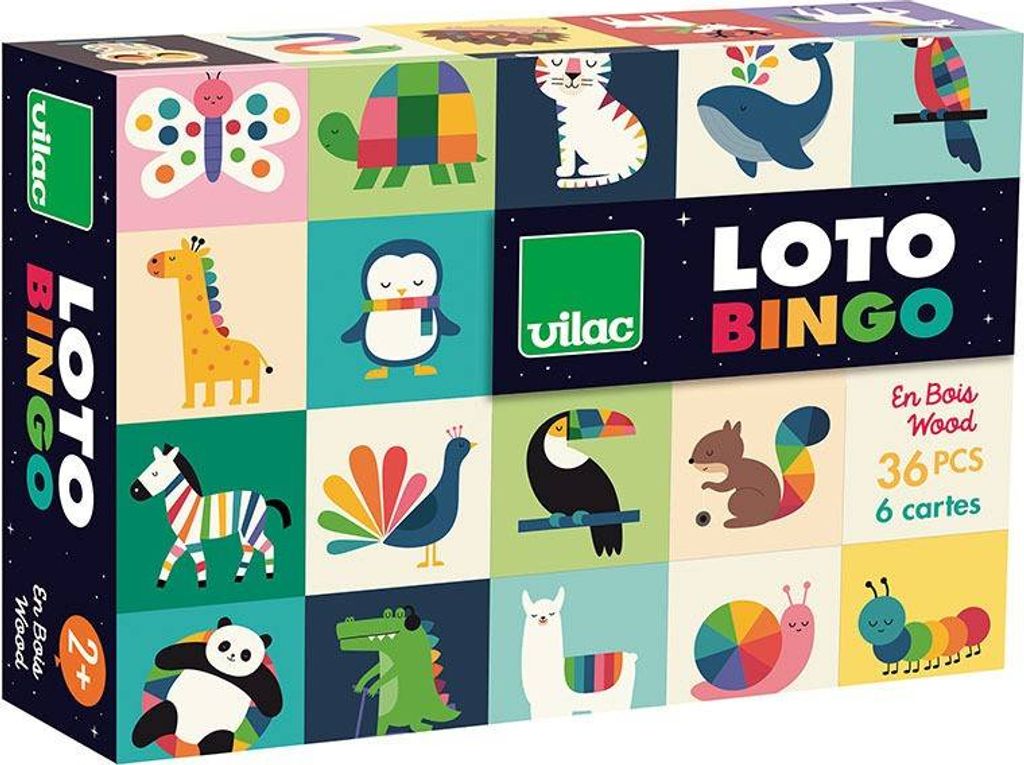 LOTO-Spiel aus Holz – Regenbogentiere – Andy Westface