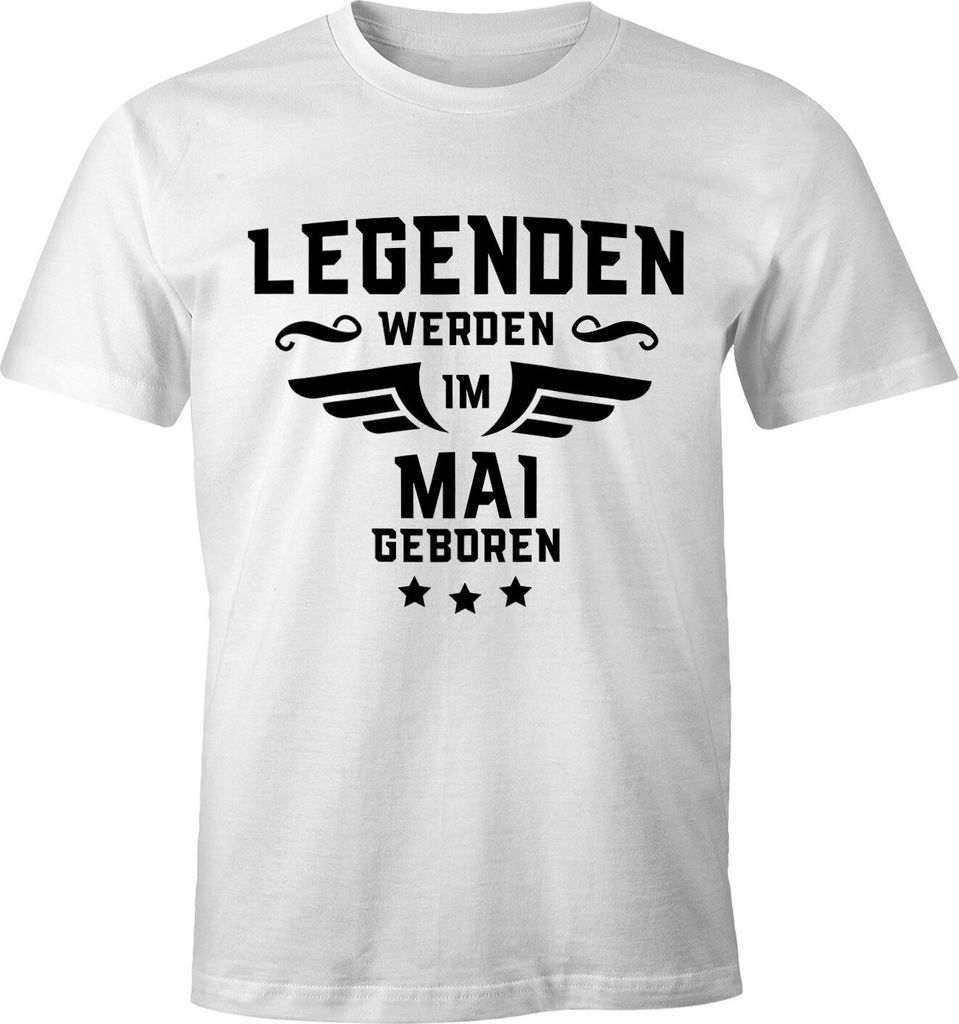 Legenden werden im Monat geboren Herren T-Shirt Geburtstag Birthday Legends are born Moonworks Mai weiß XL