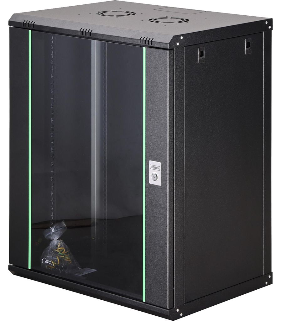 Digitus DN1916UECN, Nástenný regál, 16U, 60 kg, Zámok, Obrázok produktu 