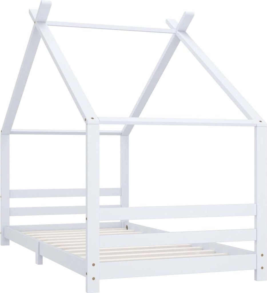 vidaXL Dětská postel White Solid Pine 90x200 cm Obrázek produktu 