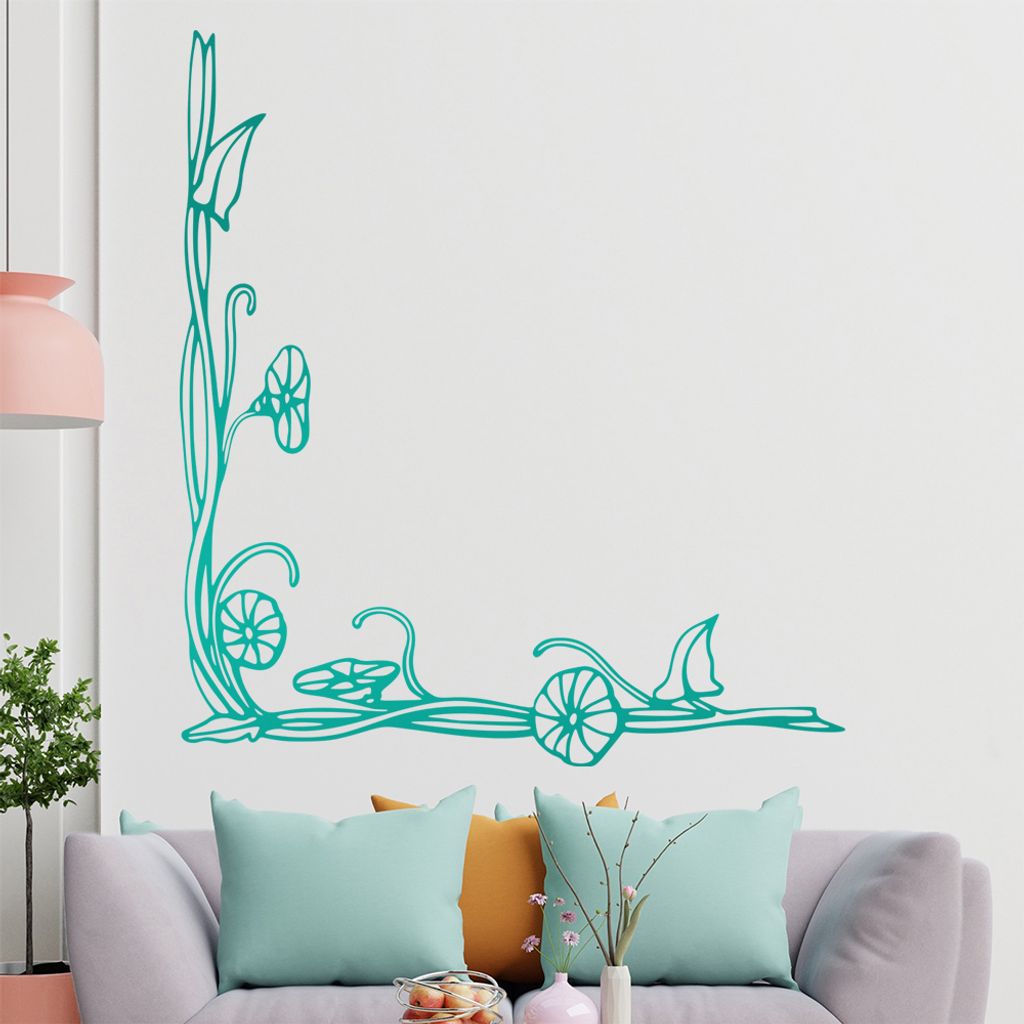 Blumen - Ranken Wandtattoo in 6 Größen - Wandaufkleber Wall Sticker - Dekoration, Küche, Wohnzimmer, Schlafzimmer, Badezimmer