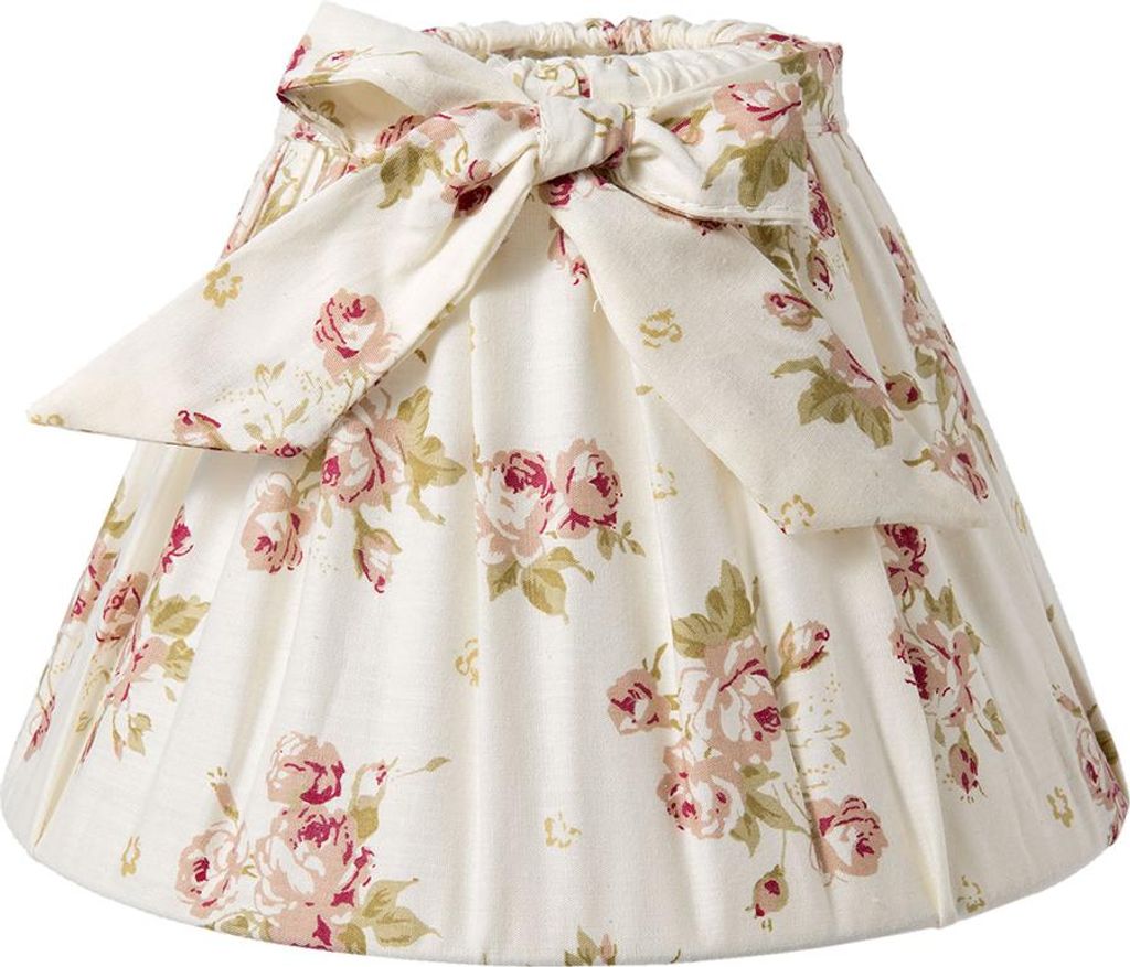 Clayre & Eef Lampenschirm Ø 22x14 cm Beige Metall Blumen Produktbild 