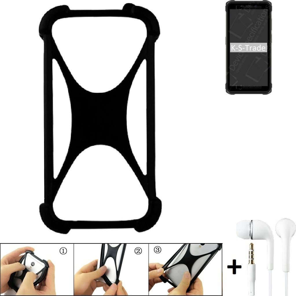 K-S-Trade Handy-Hülle + headphones kompatibel mit Ulefone Armor X10 Pro Schutz-Hülle Bumper Silikon Cover Case Silikoncase Silikonbumper TPU