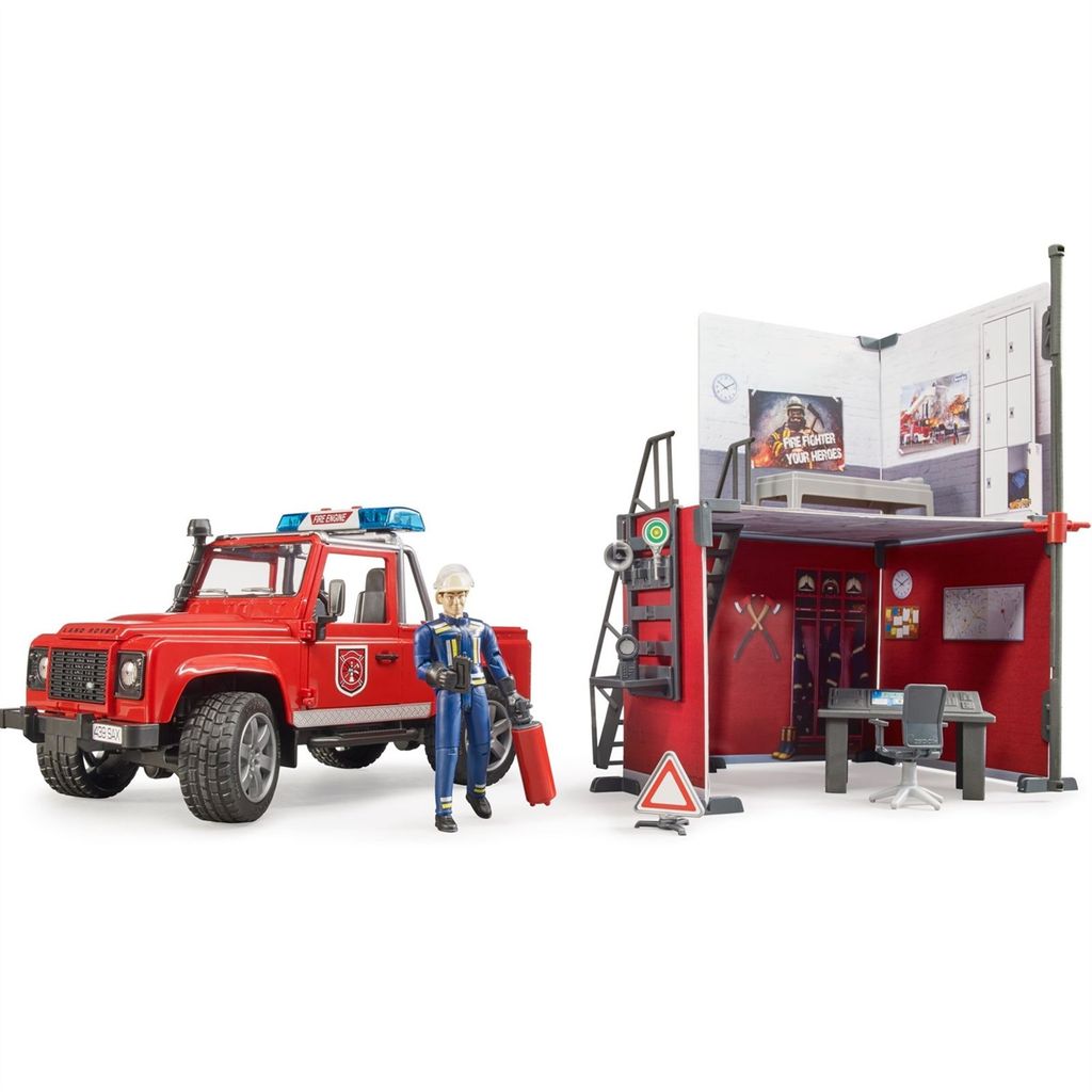 Bruder 62701 - Feuerwehrstation mit Land Rover Defender Produktbild 