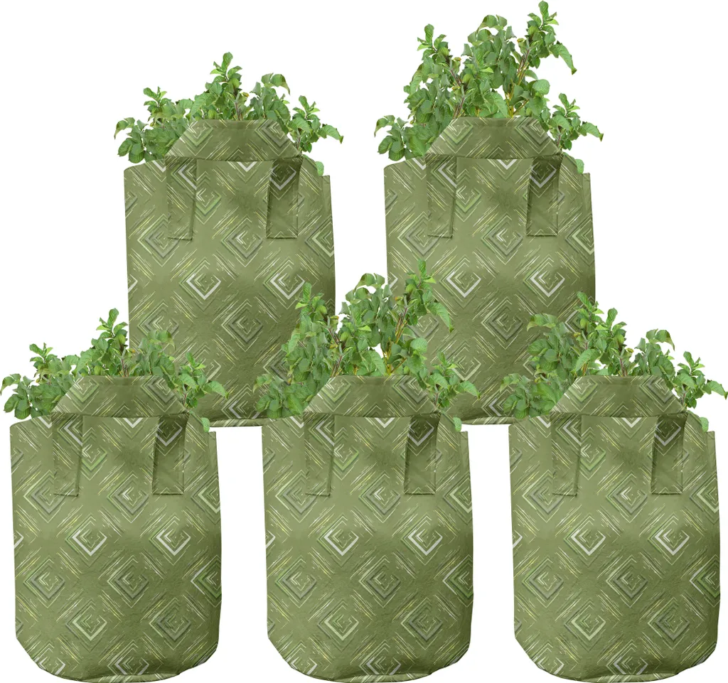 Sac de Plantation en Tissu Respirant 7 Gallons Lot de 5 Vert Olive Pots
