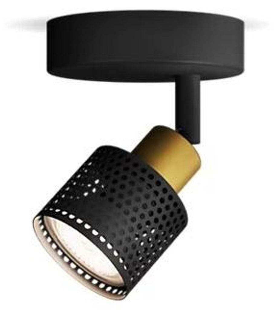 Philips Niall Decken-/Wandspot, Schienenlichtschranke, GU10, 1 Glühbirne(n), LED, 220-240 V, Schwarz, Messing
