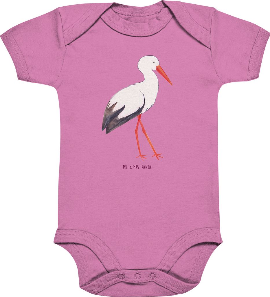 Mr. & Mrs. Panda babykleidung body Storch 1. - 3. Monat - Bubble Gum Pink - Geschenk, Schwanger, Babybody, Einteiler, strampelanzug, Strampler, Geb...