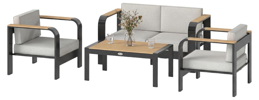 Outsunny Gartenmöbel Set Aluminium Sitzgruppe für 4 Produktbild 