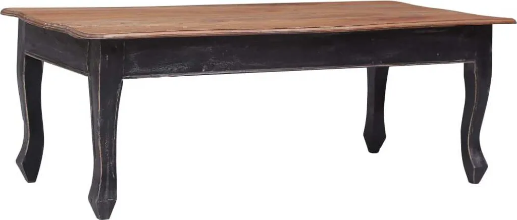 Table basse rectangulaire noire 120 cm en bois exotique d'acajou