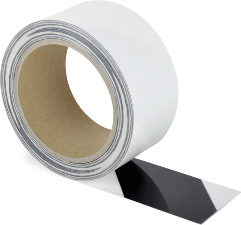 Schmutzresistentes Bodenmarkierungsband WT-5229, Polyester, s/w, 50 mm x 15 m