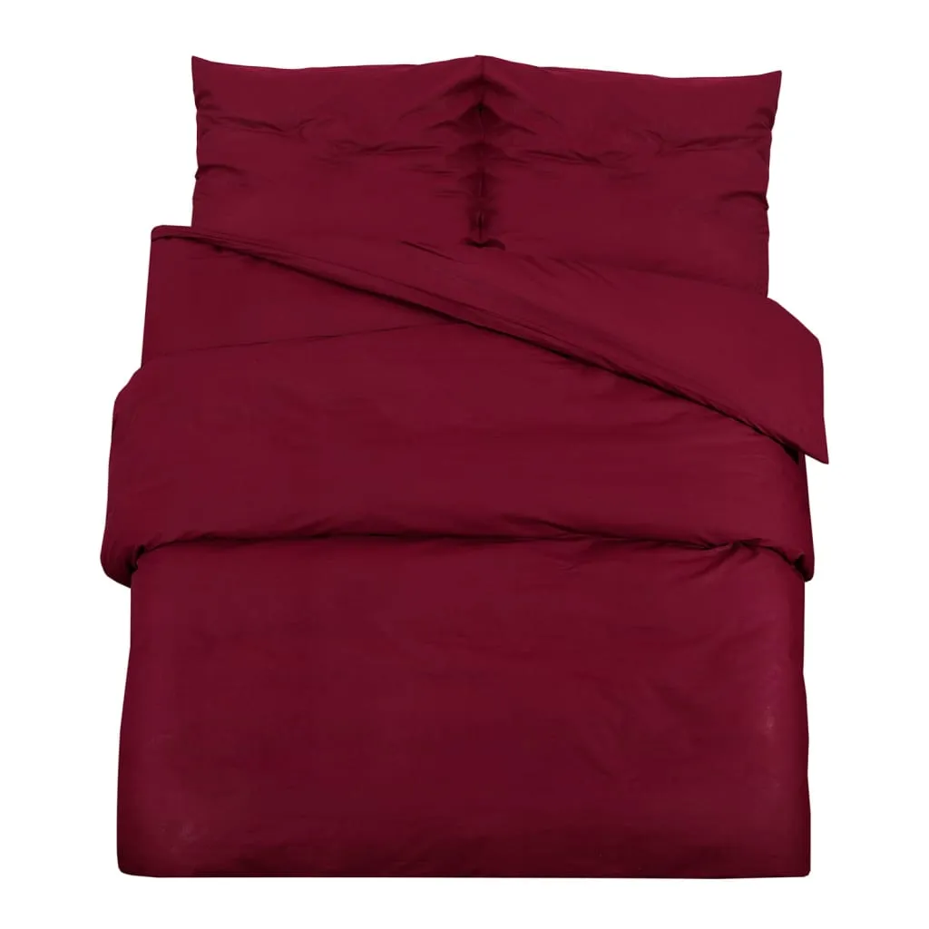 vidaXL Set di biancheria da letto Bordeaux rosso 135x200 cm cotone