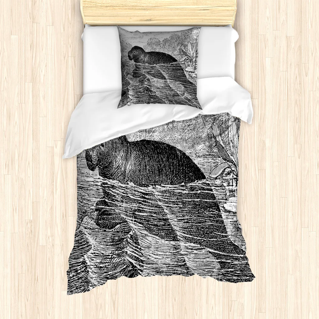 Copripiumino 135x200 ABAKUHAUS Grigio Antracite Disegno a Mano