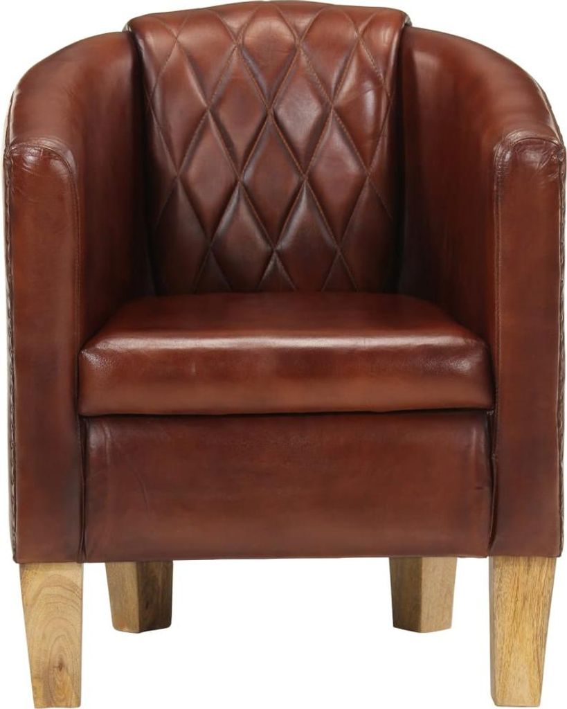 vidaXL Clubsessel Braun Echtleder Produktbild 