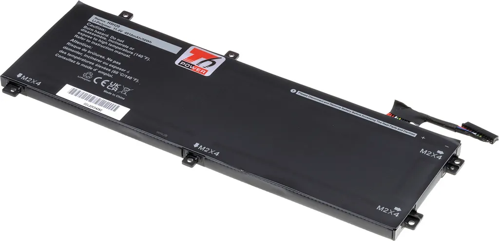 Batteria T6 Power per laptop Dell, numero di parte RRCGW, Li-Poly, 11,4 V, 4910 mAh (56 Wh), nero