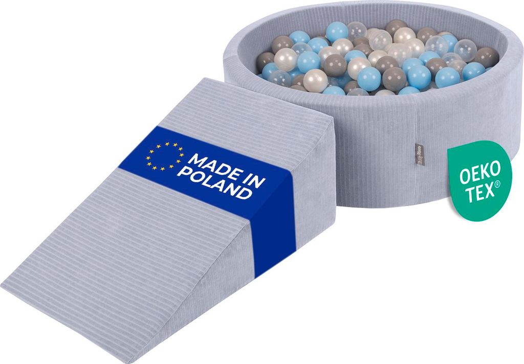 KiddyMoon Spielplatz Aus Schaumstoff Für Kinder mit Bälle Waschbare Bezug