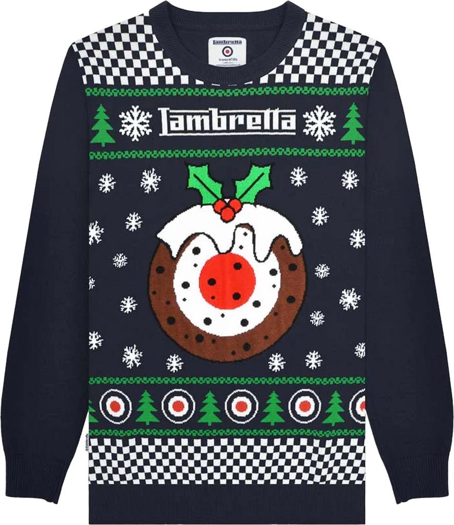 Lambretta - "AW25" Pullover für Herren, weihnachtliches Design LB335 (L) (Marine)