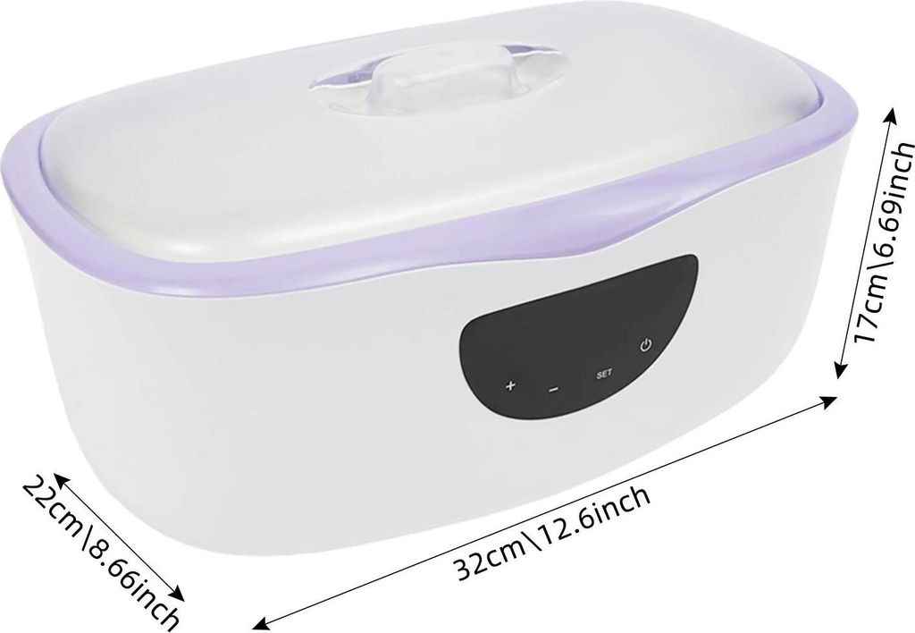 Paraffinbad - Wachswärmer - Kapazität 4 l, LED-Touchscreen, Einstellbar 45–75°C, 230 W, EU-Stecker 220–240 V - Lila
