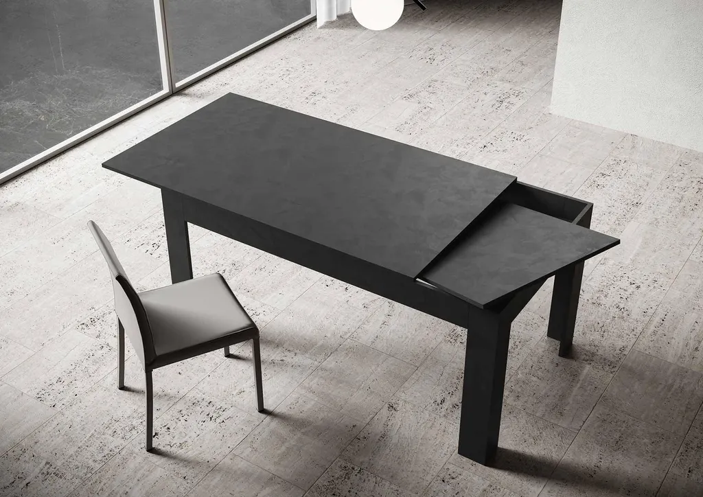 Table extensible 120/180x90 cm Bibi Itamoby anthracite spatulé design