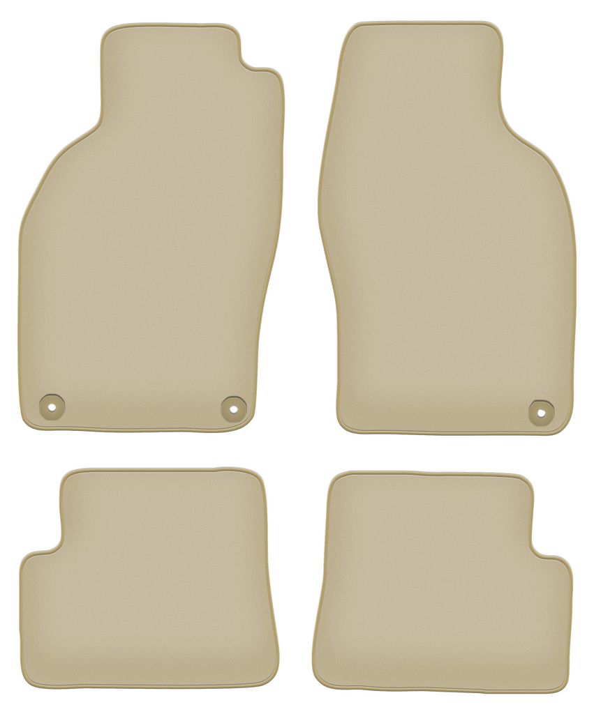 Velours-Fußmatten PREMIUM beige passend für Saab 9-3 I (1998-2003, Cabrio) – mit Befestigungen – passgenau