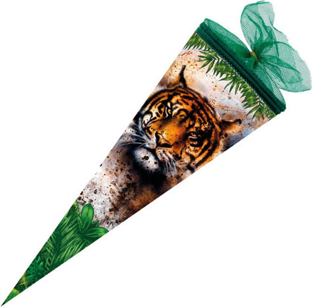 Nestler 43510746 - Schultüte Tiger 35cm rund Tüllverschluss