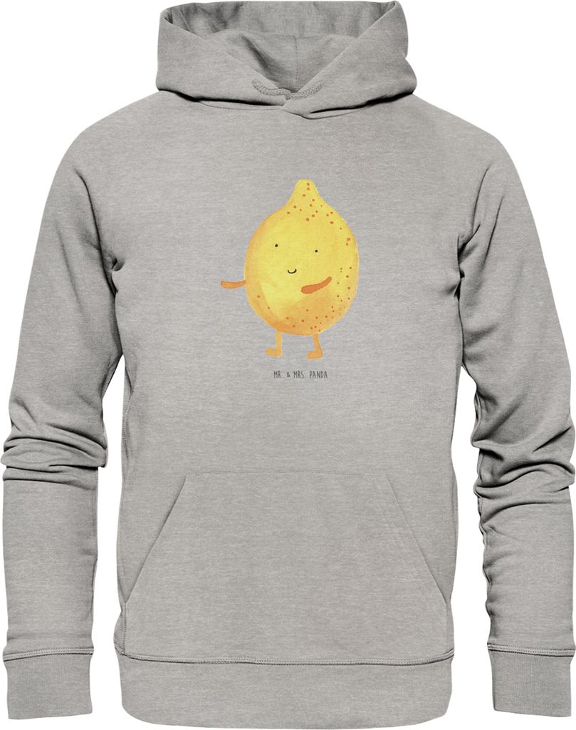 Mr. & Mrs. Panda Bedruckter Hoodie Beste Freunde Zitrone Größe S - Heather Grey - Geschenk, Hoody, Kapuzenpullover, Fehlende Keywords, Gute Laune...
