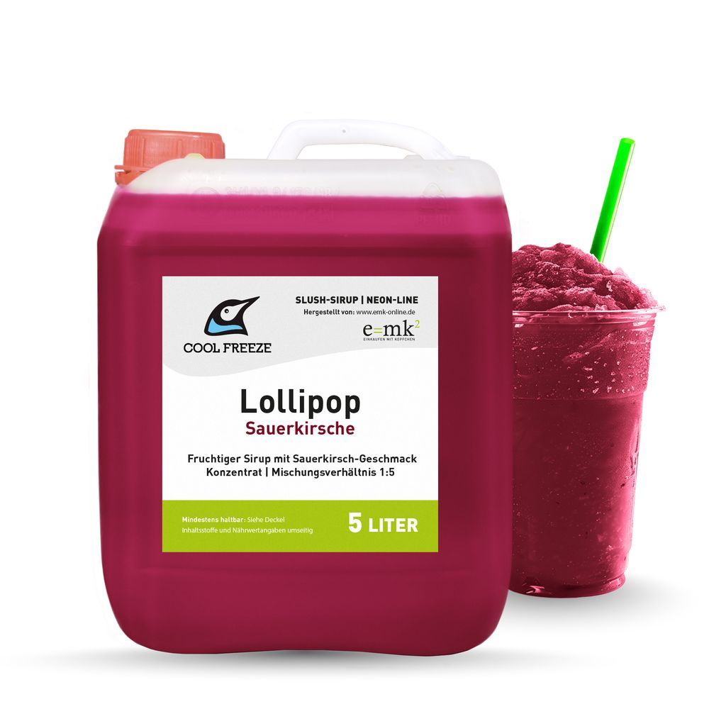 Slush-Sirup Eis Lollipop (Kirsche) | Konzentrat 5 L im Profi-Kanister | direkt vom Hersteller