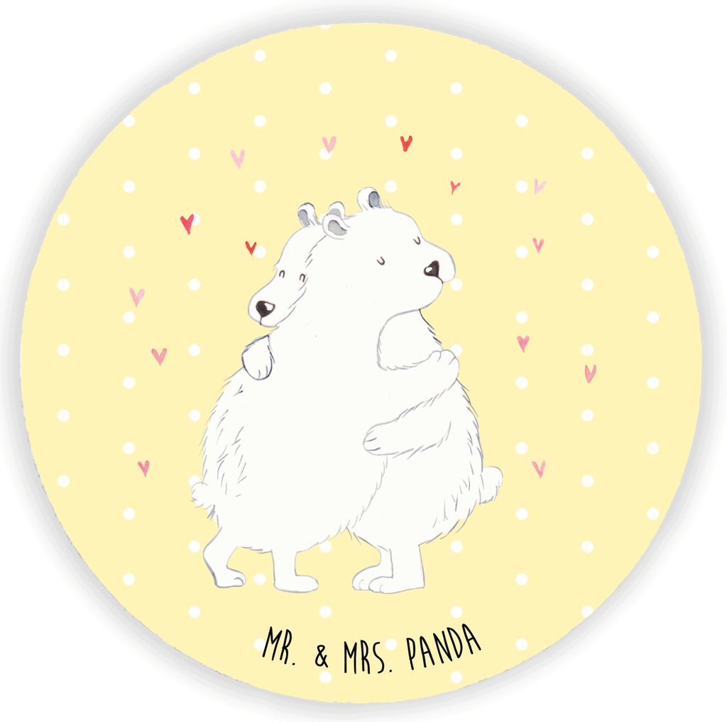 Mr. & Mrs. Panda magnet Eisbär Umarmen - Gelb Pastell - Geschenk, für kühlschrank, Kühlschrankmagnet, fotos, Lustige Sprüche, haftmagnet, pinn...