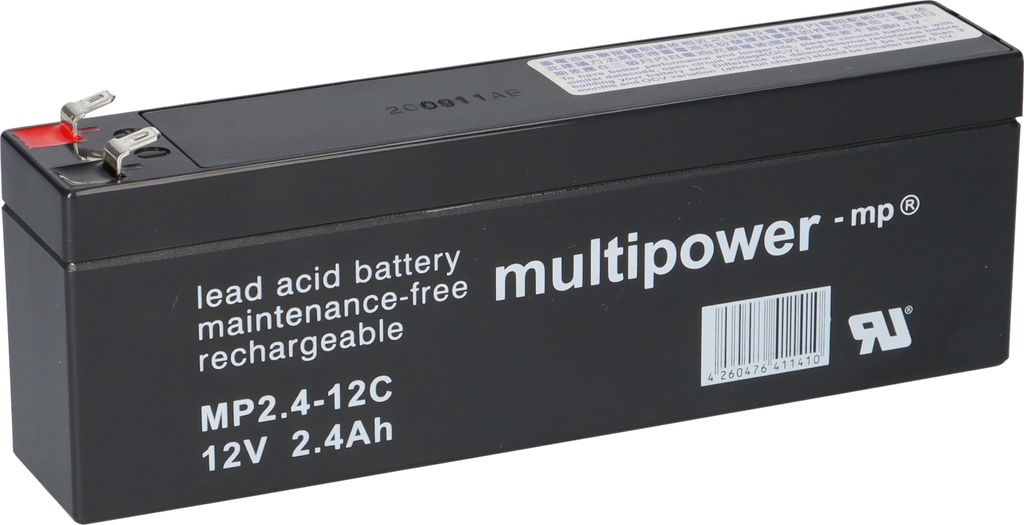 Multipower MP2,4-12C / 12V 2,4Ah Blei Akku AGM Zyklentyp