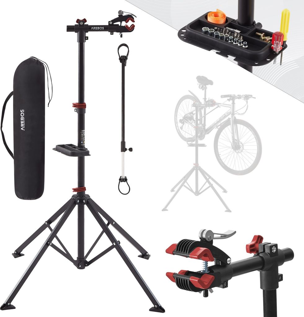 AREBOS stojak do montażu roweru z torbą, obracany o 360°, Zdjęcie produktu 