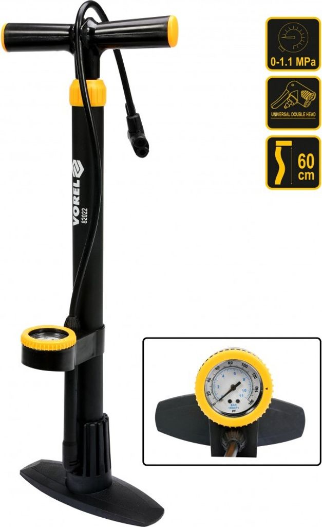 Fahrrad Standpumpe Luftpumpe Hochdruck mit Manometer für Produktbild 