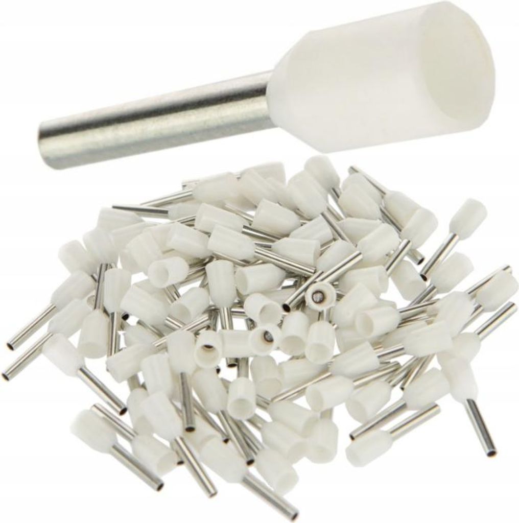 Isolierte Aderendhülsen 0,50/8 weiß (100 Stk.)