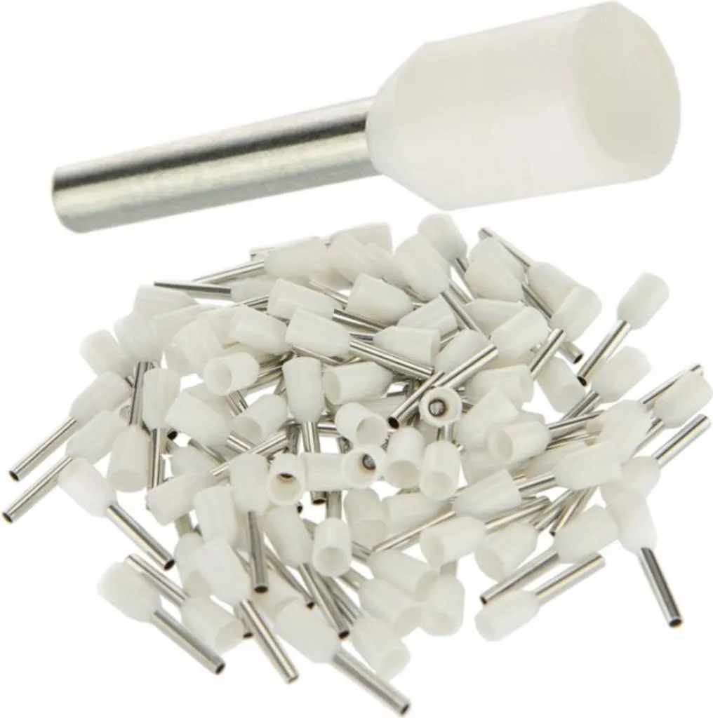 Ghiere Isolate 0,75/8 Bianco 100pz - Puntalini Professionali per Cablaggio