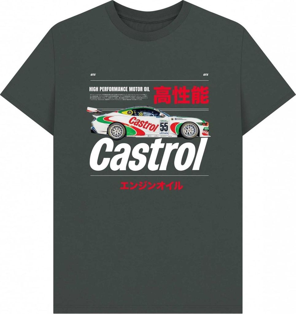 Castrol - "Bold Retro" T-Shirt für Herren/Damen Uni PN2158 (XL) (Dunkelgrau)