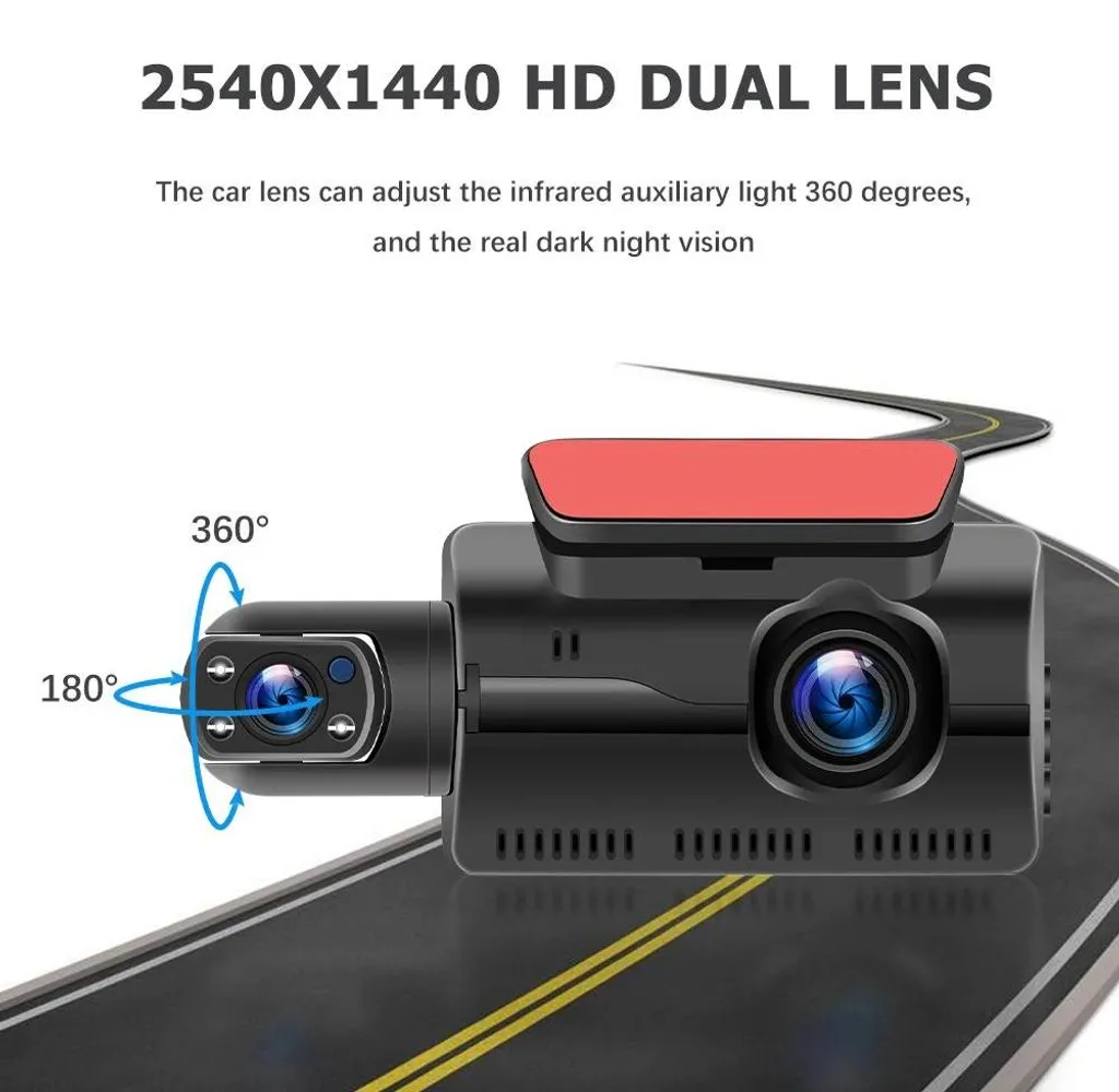 Dashcam enregistreur vidéo voiture avec vision nocturne et écran IPS