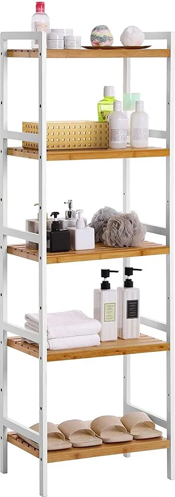 Solution de Rangement Verticale en Bambou - Étagère 5 Niveaux Rootz
