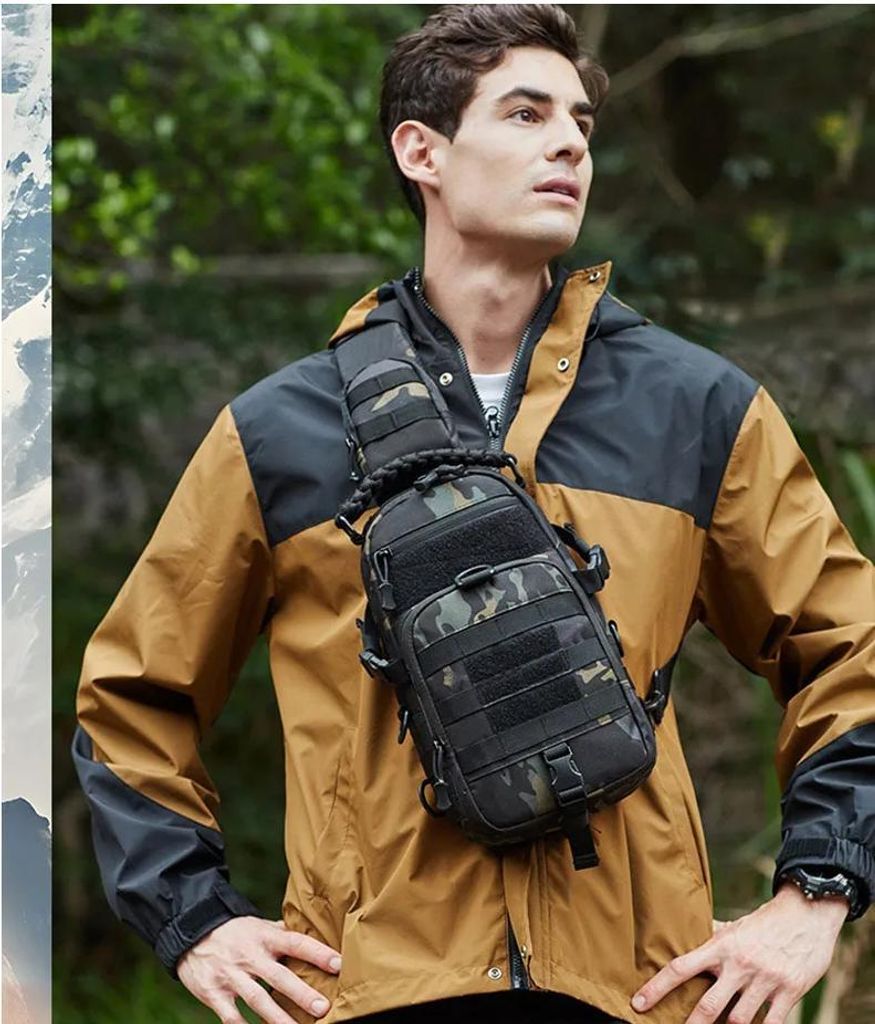 Camping-Brusttasche Taktische Sport-Umhängetasche Outdoor-Gürteltasche Wandern Klettern Radfahren Angeln MOLLE-System-Sling-Taschen